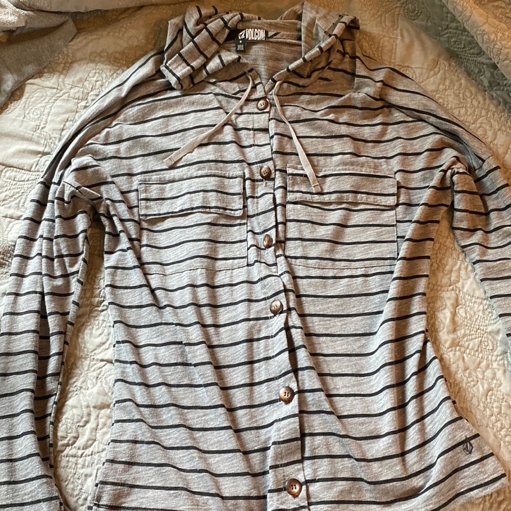 Volcom Hooded Striped Top